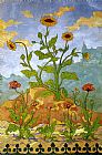 Sunflowers Canvas Paintings - Sunflowers and Poppies